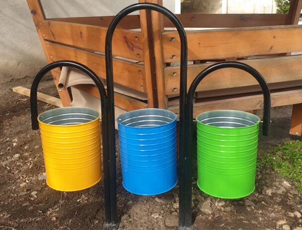 Τριπλός Περιστρεφόμενος Μεταλλικός Κάδος Απορριμμάτων Τριπλός Περιστρεφόμενος Μεταλλικός Κάδος Απορριμμάτων