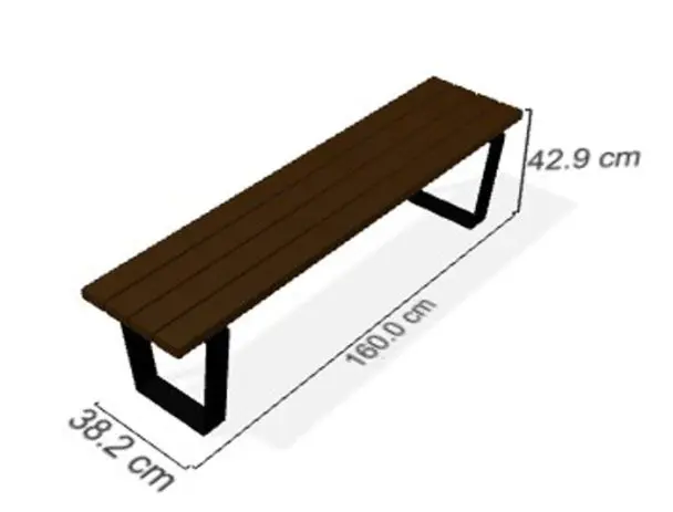 Παγκάκι Πλατείας Premium Μοντέρνο Χωρίς Πλάτη - 160 cm