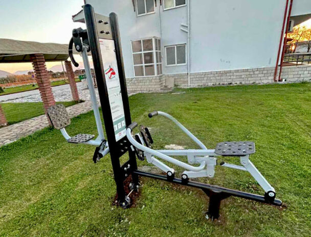 Διπλό Όργανο Υπαίθριας Άσκησης Πρέσα Ποδιών - Κωπηλατική