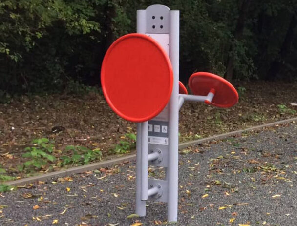 Διπλό Όργανο Υπαίθριας Άσκησης Εκγύμνασης Ώμων-Tai Chi Wheels