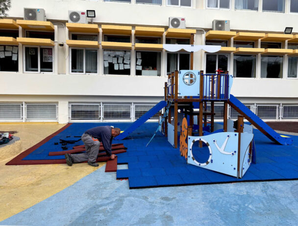 Δάπεδο Ασφαλείας Ανακυκλωμένο βαμμένο 5cm EPDM - Πλακίδιο
