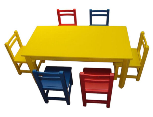 Παιδικό Ξύλινο Τραπέζι Oρθογώνιο Λάκα 120x60x54 cm