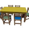 Παιδικό Ξύλινο Τραπέζι Oρθογώνιο Λάκα 120x60x54 cm