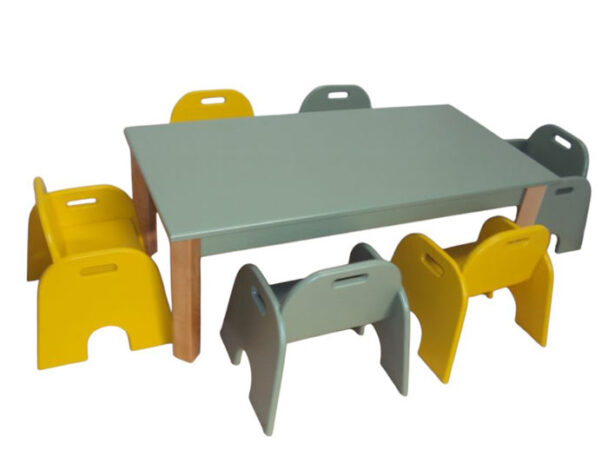 Παιδικό Ξύλινο Τραπέζι Oρθογώνιο Λάκα 120x60x44 cm