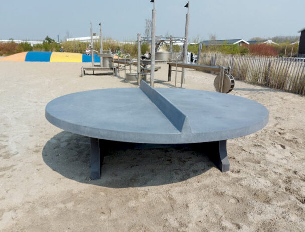 Τραπέζι Ping Pong Τσιμεντένιο Outdoor Στρόγγυλο Φυσικό Ανθρακί