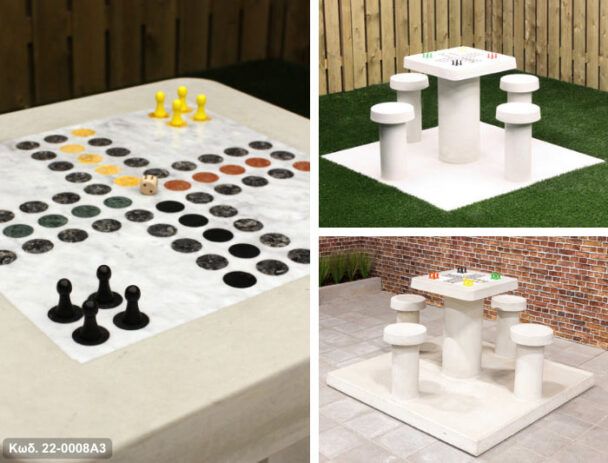 Τραπέζι Παιχνιδιού Τσιμεντένιο 4 ατόμων