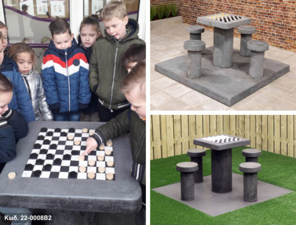 Τραπέζι Παιχνιδιού Τσιμεντένιο 4 ατόμων