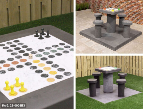 Τραπέζι Παιχνιδιού Τσιμεντένιο 4 ατόμων