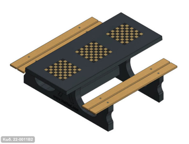 Τραπέζι Παιχνιδιού Τσιμεντένιο 6 ατόμων- Τριπλό Σκάκι