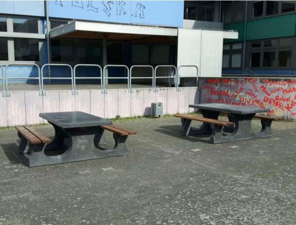 Τραπεζόπαγκος Τσιμέντο-Μπαμπού 8 ατόμων