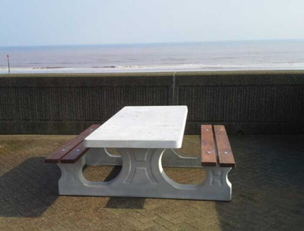 Τραπεζόπαγκος  Τσιμέντο-Μπαμπού 7 ατόμων & 1 θέσης Αναπηρικού Αμαξιδίου