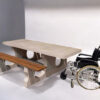 Τραπεζόπαγκος  Τσιμέντο-Μπαμπού 7 ατόμων & 1 θέσης Αναπηρικού Αμαξιδίου