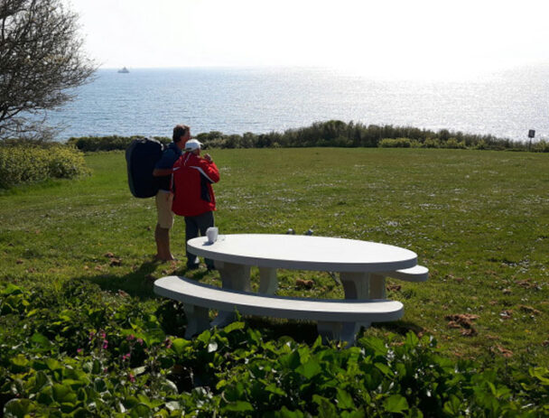 Τραπεζόπαγκος Τσιμεντένιος Οβάλ 8 ατόμων