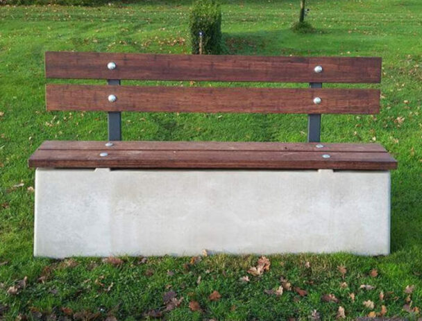 Παγκάκι Τσιμέντο-Μπαμπού Με Πλάτη -180cm