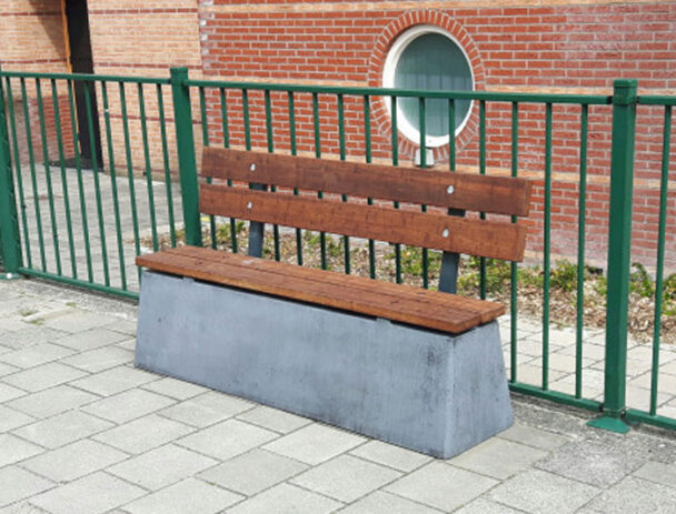 Παγκάκι Τσιμέντο-Μπαμπού Με Πλάτη -180cm