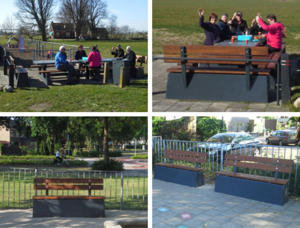 Παγκάκι Τσιμέντο-Μπαμπού Με Πλάτη -180cm