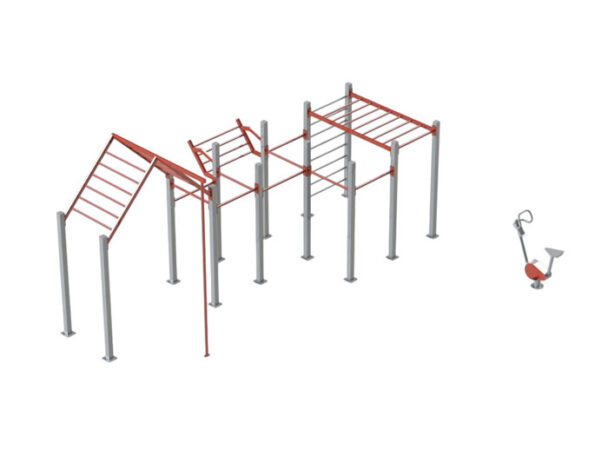 Σύνθετο Όργανο Υπαίθριας Άσκησης Καλλισθενικής 03 & ποδήλατο με φορτιστή USB