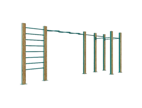 Σύνθετο Όργανο Υπαίθριας Άσκησης Καλλισθενικής 04 - Με επένδυση Ξύλου