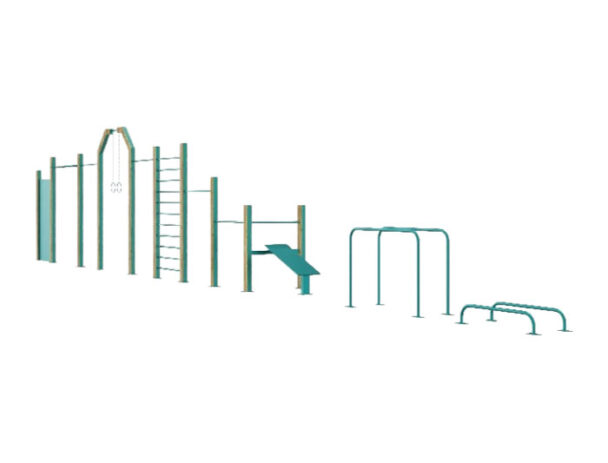 Σύνθετο Όργανο Υπαίθριας Άσκησης Καλλισθενικής 13 - Με επένδυση Ξύλου