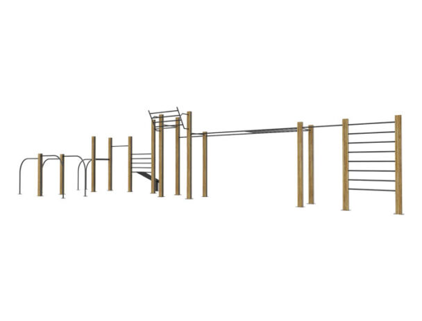 Σύνθετο Όργανο Υπαίθριας Άσκησης Καλλισθενικής 14 - Με επένδυση Ξύλου