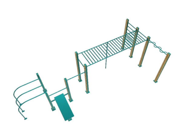 Σύνθετο Όργανο Υπαίθριας Άσκησης Καλλισθενικής 39 - Με επένδυση Ξύλου