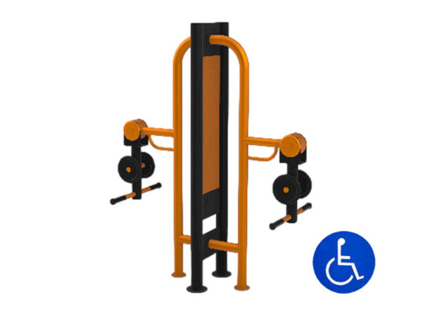 Διπλό Όργανο Υπαίθριας Άσκησης Εκγύμνασης Πλάτης - Κάτω Τροχαλία (ΑΜΕΑ)