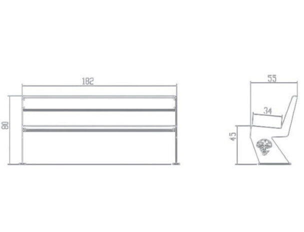 Παγκάκι Πλατείας - 180 cm Παγκάκι Πλατείας - 180 cm